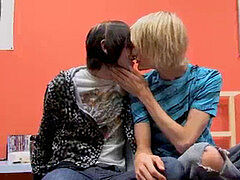 anal penetration session with two emo twunks with long hair