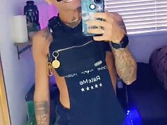 Petite Twink rides massive dildo & self fucks wet little hole