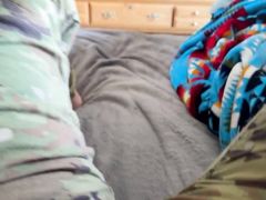 Jerking off in my uniform wearing a black sock and barefoot!