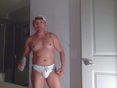 Muscular men enjoying clouds and self-pleasure session!