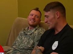 All-American military babe sucks dick and eats ass