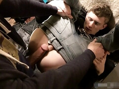 Male pulls jeans up and gets analyzed by his classmate