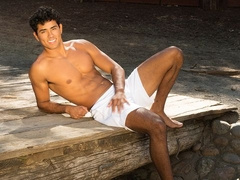 Mexican hunk Eddie strokes his brown boner