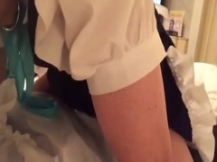 Fledgling Japanese CD blows a load during fuck-a-thon (Diminutive Spear)