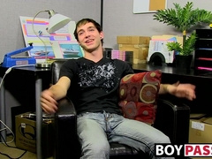 Kevin Grover wanking his dick before busting a nut in a solo