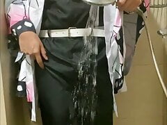 Shinobu Kocho cosplay wet shower asian sissy