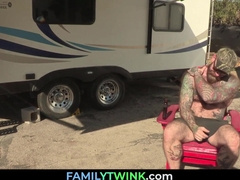 Beefy Step Father Hurting his Son Butt Hole