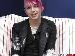 Feminine twink interview and stroking
