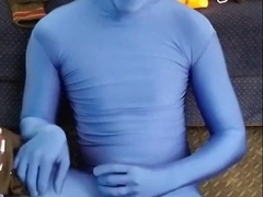 Back two Back Spunk in my Blue Zentai