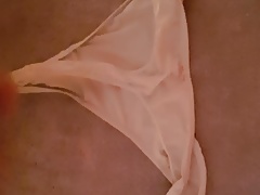 Cumming again over a tiny used thong of my wife