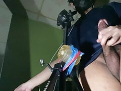 Standing jerk off with fleshjack.