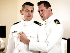 Uniformed hotties Dante Colle and Pierce Paris fuck silly