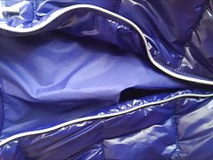 New jacket! Beautiful navy blue shiny puffy jacket.