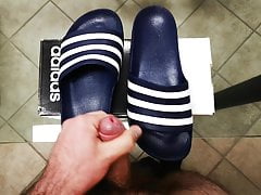 New Fuck cum Adidas Adilette slide sandals