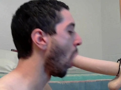 Suck And Fuck Bandit Dildo While In Chastity