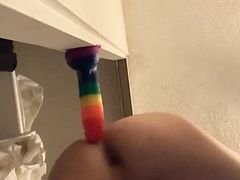 twink fucks himself on big dildo