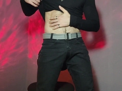 Unshaved Gothic Boy Stroking Off in the Crimson Dark Apartment - Louis Ferdinando