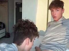 Sexy Boy in Track Jacket Gets Handjob