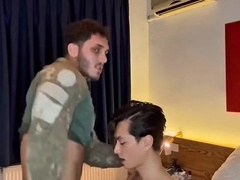 Red-hot Western Alpha Military Boning Femboy Japanese Youngster