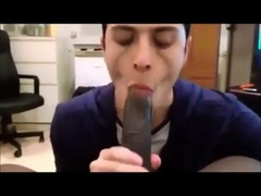 dude enjoys sucking a big black cock 3
