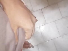 Washing touching hard black asian cock