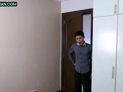 Asian Studs Drilled In Threesome In Meeting Room By Boss