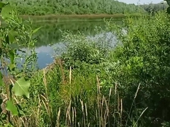 Beach, River, Femboy Loves Big Cock