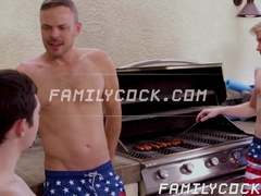 I spotted Zacc Andrews eating my stepdads sausage so I joined them to form threesome
