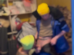 #454 Youngsters shag in the barn and step daddy stags on them