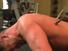 Aroused male slave likes it when his master is putting his hands to work