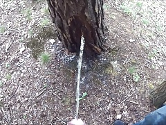 pissing together with my friend behind a tree COMPILATION