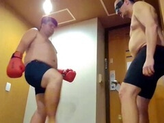 Captured jobber faces the captain's punishment in a wrestling showdown