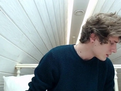 Big-Cock Twink Jacks Off on Webcam