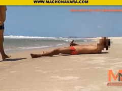 the stick showed on the beach