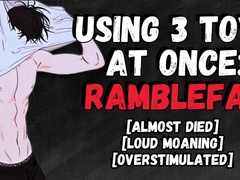 Using trio Fucktoys At Once Until I Jizm - Masculine Groaning Audio