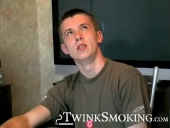 Softcore uncut cock jerking and smoking in the living room by horny Maxim