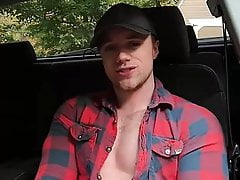 Hot stud Jack off in truck