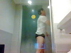 Mexican Cute Male Having a Shower