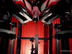 Sub can't run away and capitulates his fuckhole to the machine