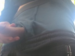 Stroking my cock in the great outdoors