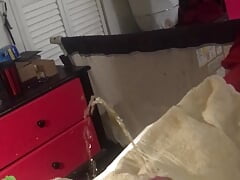 My Big Hard Dick Pissing All Over the Bed and the Floor