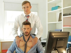 Casey Jacks and Jackson Traynor fuck at the office to alleviate stress