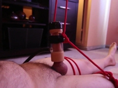 Machine Milked and twice ruined orgasm