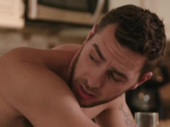 Nude men fuck in the kitchen until the sperm starts to splash all over the room