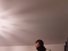 Lean Hooded Twig in Lengthy Socks Strokes and Puts Gam behind his Head