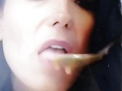 Caterina Balivo cumtribute when the phone Is ringing haha