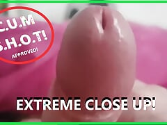 Extreme Closeup of my Very Thick Cock Cumming while i rub it till i moan and cum HARD!