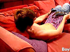 mind-blowing twink jerking his huge cock