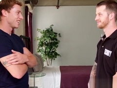 Straight security guard fucks his gay friend