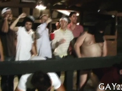 Watch these guys get their straight edges rubbed in a hot, steamy way